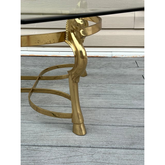 Midcentury French Brass Horse Coffee Table Base in Maison Charles Attributed to Jansen For Sale - Image 9 of 10