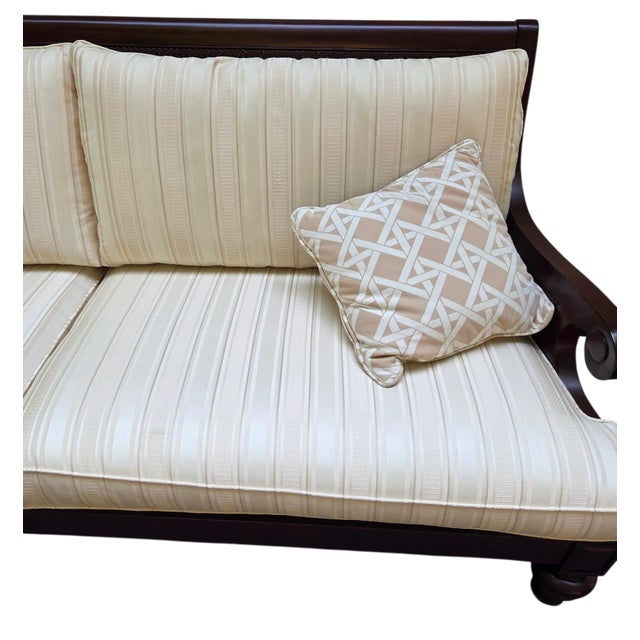 1990s 1990s Rare Ethan Allen Double Cane Empire Sofa Couch West Indies British Classic For Sale - Image 5 of 18