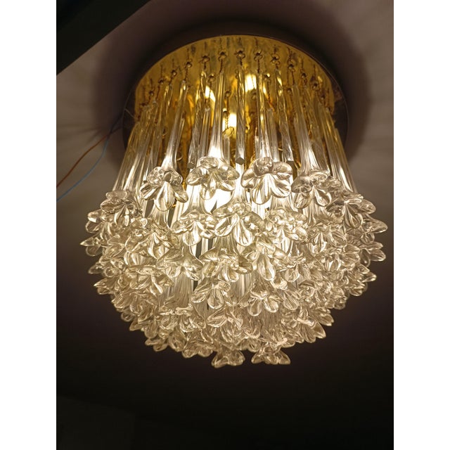 Murano Glass Flower Chandelier from Venini, 1960s For Sale - Image 9 of 10