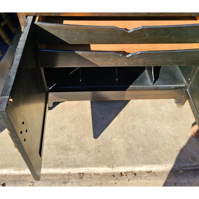 Mid 20th Century Michael Taylor "Far East Collection" for Baker Furniture Stackable/Interchangeable Chests on Stand For Sale - Image 5 of 8