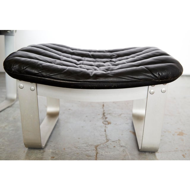 Black Set of Mid-Century Pulkka Lounge Chair and Ottoman by Ilmari Lappalainen for Asko, 1968 For Sale - Image 8 of 18