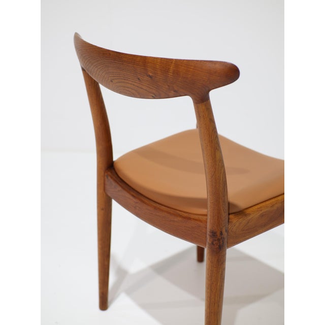 Wood W1 Chair in Oak and Leather by Hans J. Wegner for C.M. Madsen, 1950s For Sale - Image 7 of 13