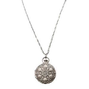 Vintage Signed Napier Silvertone "Pocket Watch" Locket Pendant Necklace
