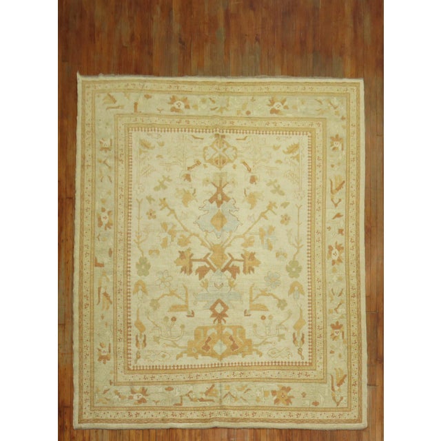 Early 21st Century Early 21st Century Decorative Turkish Square Oushak - 8'6" x 10'2" For Sale - Image 5 of 12