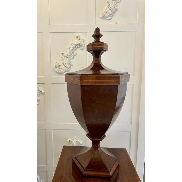 Antique George III Mahogany Inlaid Wine Urns, 1800, Set of 2 For Sale - Image 14 of 18