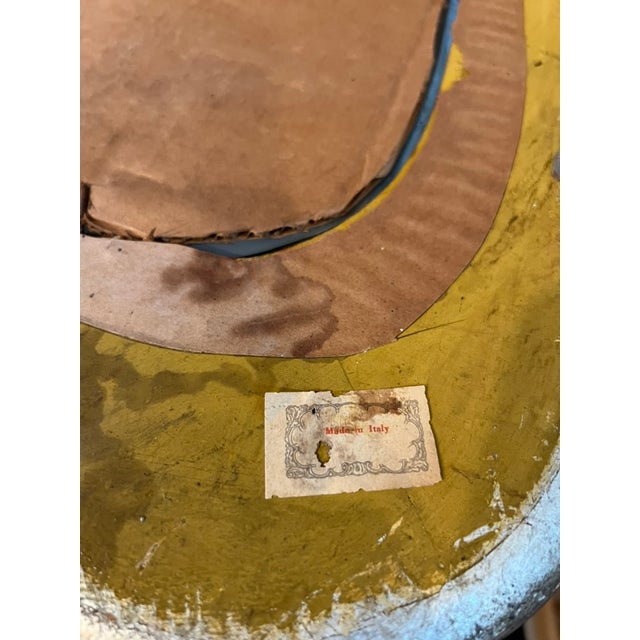 Mid-Century Italian Silver & Gold Gilt Carved Wood Mirror With Sculptural Drapery Motif For Sale - Image 13 of 15