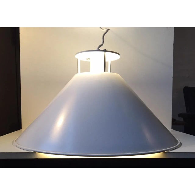 Mid-Century Modern Danish Industrial Pendant Lights by CF. Møller for NSC, 1970s, Set of 3 For Sale - Image 3 of 9