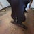 Rustic Walnut-Stained Fratino Table with Sawhorse Legs For Sale - Image 11 of 12