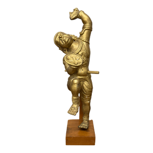 Mid 20th Century Golden Gilded Wood Hanuman Sculpture