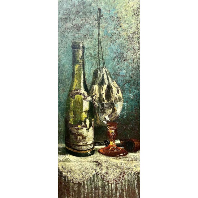 A rare still life by Hudson River School artist Julie Hart Beers (1835-1913), the vertical composition depicts a...