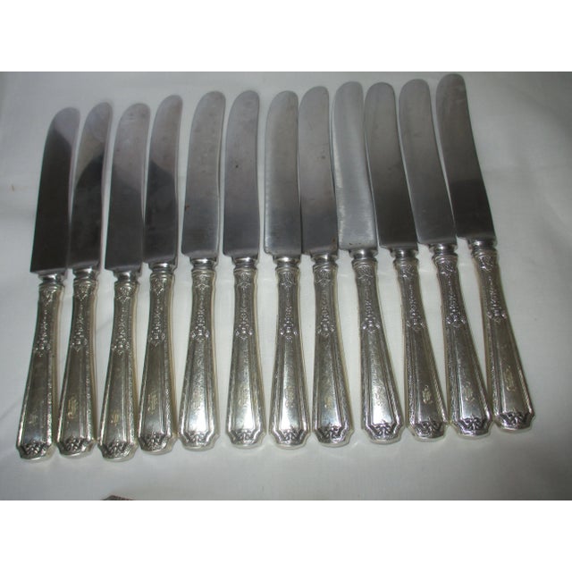 Towle Silversmiths Antique 1924 Towle Louis XIV Sterling Silver Flatware Service for Twelve- 38 Pieces For Sale - Image 4 of 12