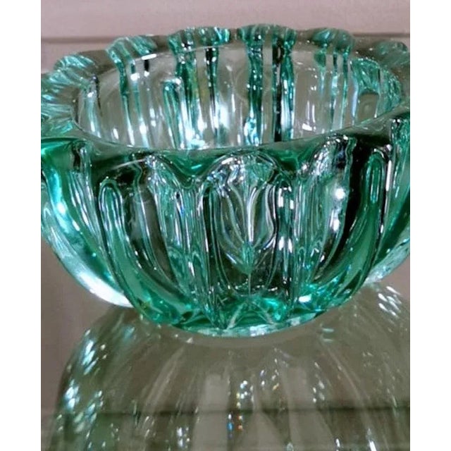 Art Deco Green Molded Glass Bowl by Pierre Davesn, 1930s For Sale - Image 10 of 13