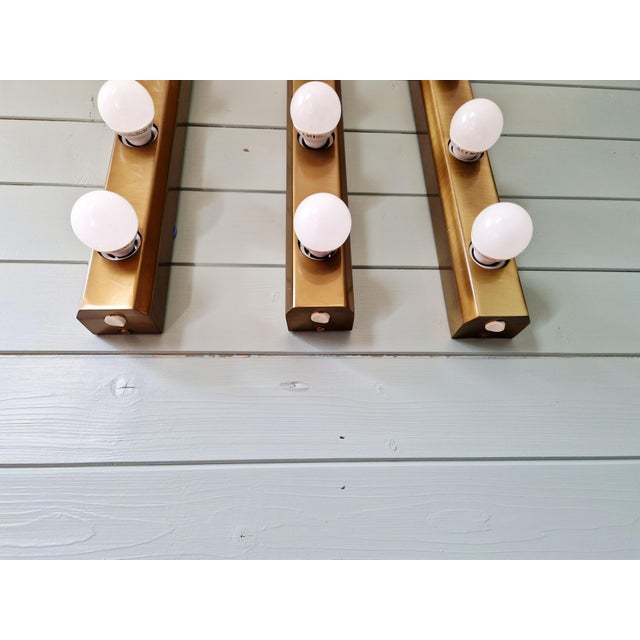 Brass Wall Sconces in the style of Lodge, 1970s, Set of 3 For Sale - Image 6 of 13