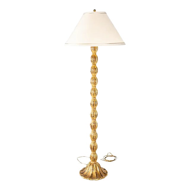 Gold Painted Floor Lamp For Sale