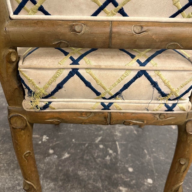 Set of 4 Faux Bois Dining Chairs For Sale - Image 10 of 12