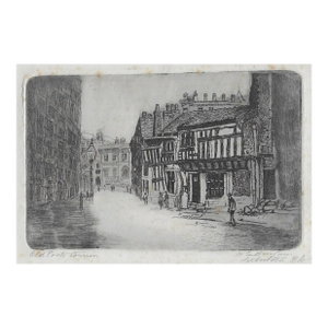 William Edinlaw Old Poet's Corner Manchester England Etching