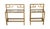 Art Deco style two tier polished brass end tables with smoked glass. One is longer than the other. Priced as a pair. The...