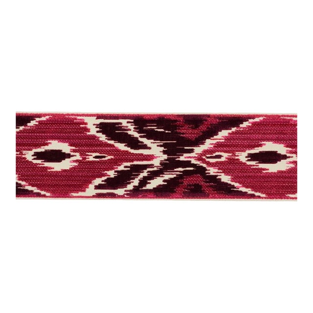 Sample - Schumacher Xenia Velvet Tape in Magenta For Sale