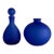 Cobalt Blue Frosted Glass Vase & Bottle With Ball Stopper For Sale
