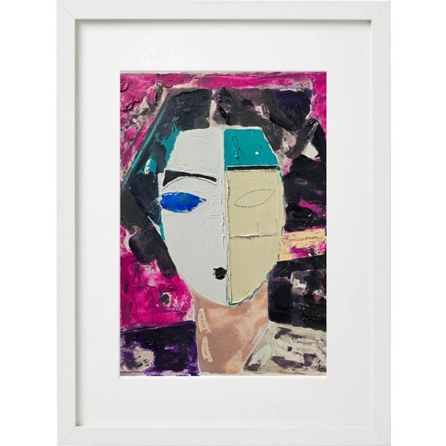 Shadow Box Framed Original Oil Painting Female Portrait / Pablo Picasso For Sale