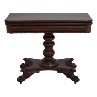 Antique American Mahogany Empire Style Game Table For Sale