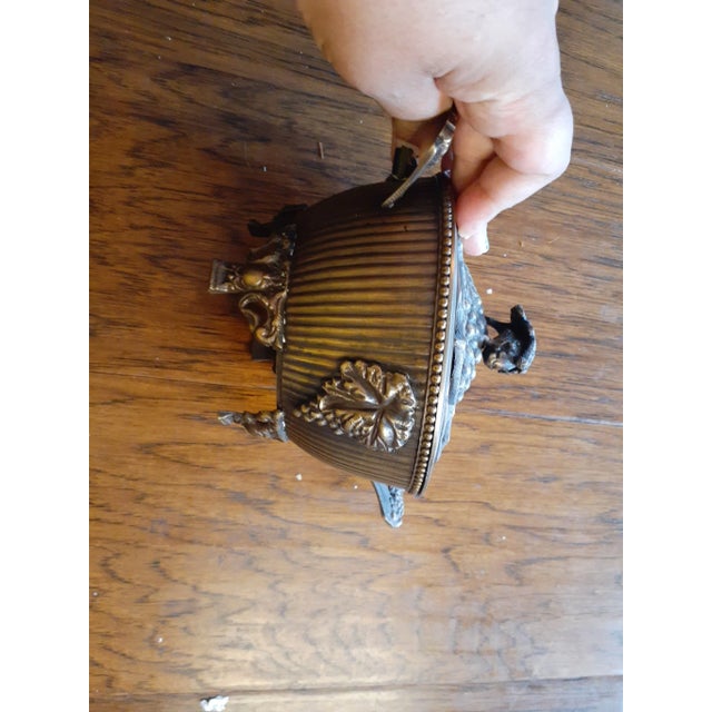 Antique 1880 Ornate Bronze Lidded Pedestal Bowl For Sale In Dallas - Image 6 of 11