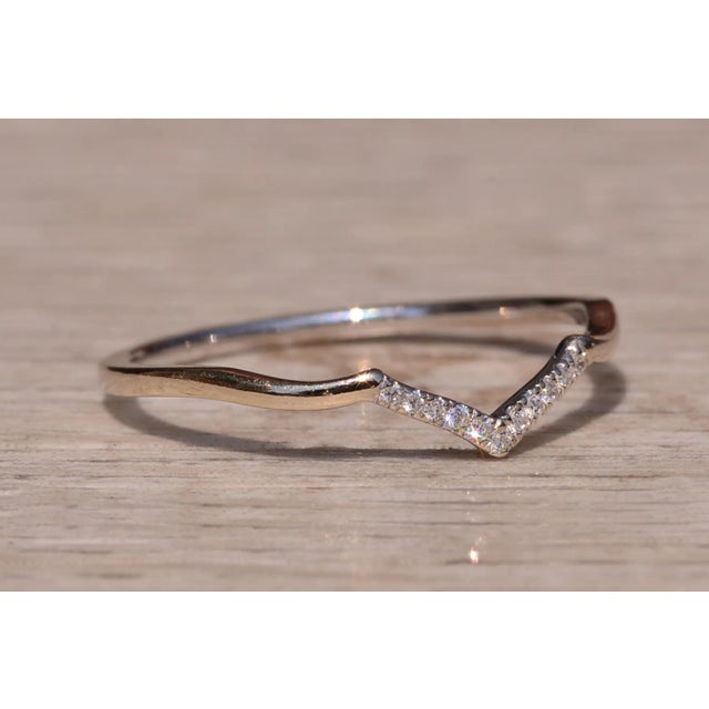 Silver The Tara Road: Petite Angular Natural Diamond Band For Sale - Image 8 of 10