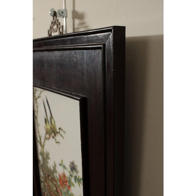 Vintage Chinese Pair of Hand Painted Porcelain Plaques For Sale - Image 4 of 12