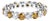14K White Gold 3.00 Cttw Alternating White and Yellow Lab-Grown Diamond Eternity Band Ring (F-G Color, VS1-VS2 Clarity) - Size 6.5 For Sale