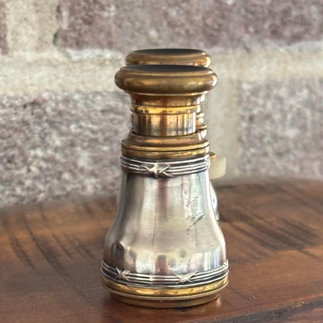 Antique 1890s German .800 Solid Silver & Mother-of-Pearl Opera Glasses For Sale - Image 9 of 11