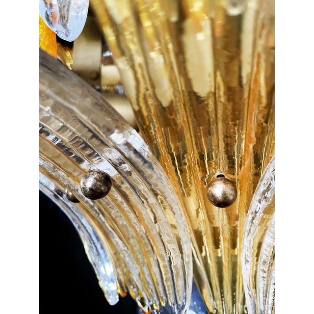 Palmette Ceiling Light with 104 Clear and Amber Glasses, 1980s For Sale - Image 11 of 18