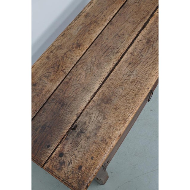Antique Spanish Farmhouse Rustic Chestnut Coffee Table For Sale - Image 6 of 18
