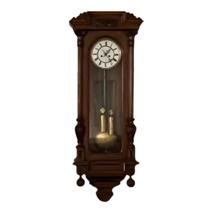 19th Century 2 Weight Biedermeier Regulator Wall Clock
