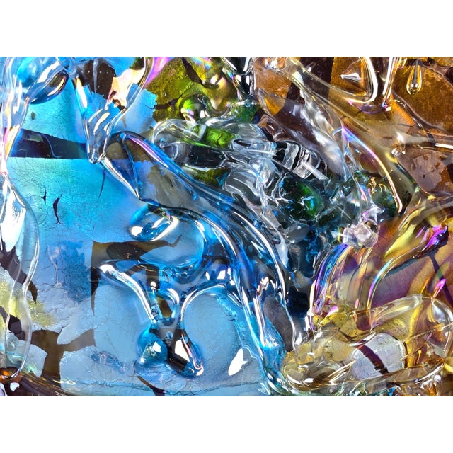 Viz Glass Sunset Blaze Large Jewel Wall Art Platter, 7602bir 20" For Sale - Image 14 of 14