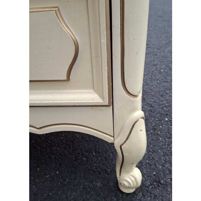 Mid 20th Century French Provincial Style Cream Painted and Partial Gilt Double Dresser For Sale - Image 12 of 15