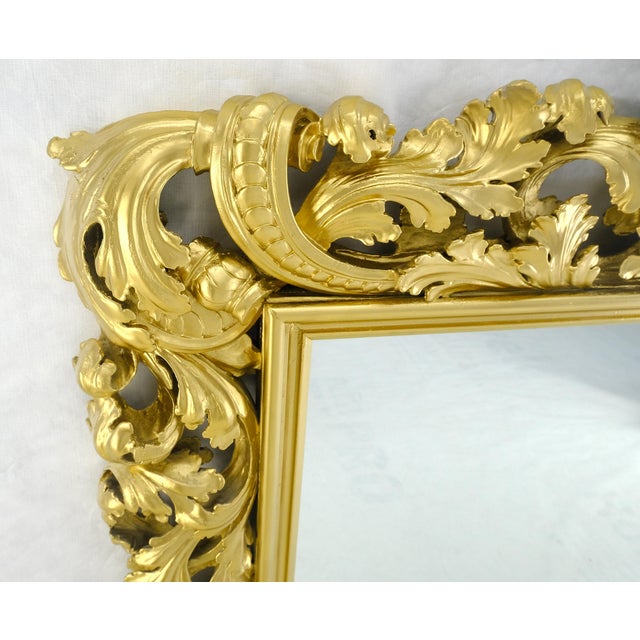 Massive Large Heavy carved Gold Gilt Frame Wall Mirror Regency Style For Sale - Image 13 of 17