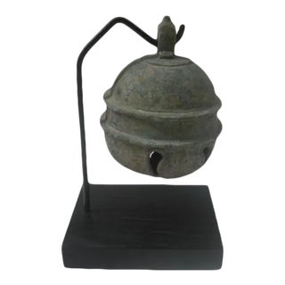 Vintage Temple Bell on Stand For Sale