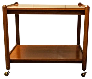 Italian Teak Trolley, 1950s
