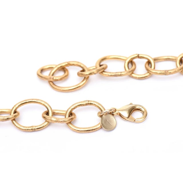 Metal Alexis Bittar Signed Gold Filled Link Chain Necklace For Sale - Image 7 of 9