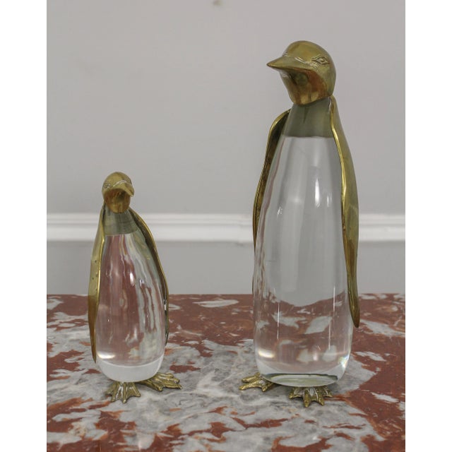 Pair Chapman Brass & Crystal Penguin Figures For Sale - Image 13 of 13