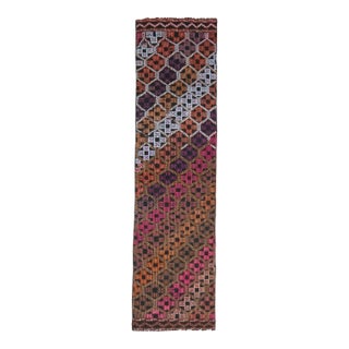 Colorful Turkish Vintage Antique Kilim Runner Rug For Sale