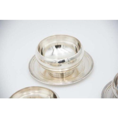 Washbasins in Plain Silver with Embossed Reliefs on the Bases, Set of 12 For Sale - Image 3 of 5