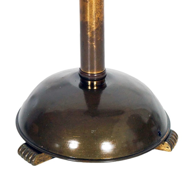 Vintage Italian Burnished Brass Column Pedestal For Sale - Image 3 of 5