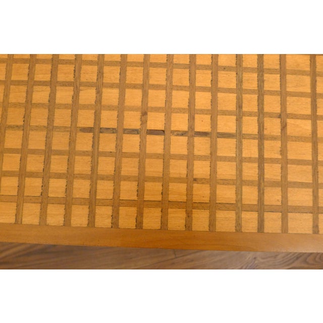 Mid-Century Wood Coffee Table with Graphic Marquetry and Grid Pattern, 1950s For Sale - Image 12 of 13