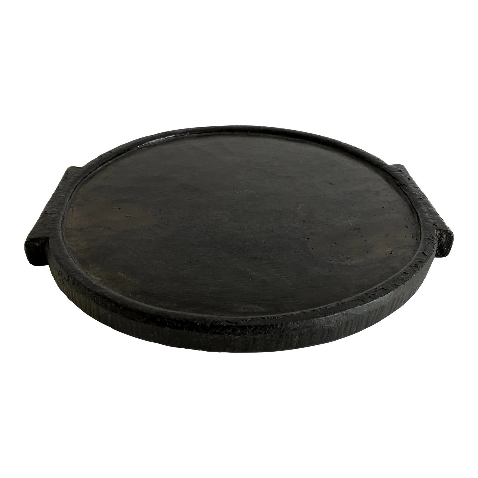Rustic Black Limestone Plateau Riser Charger | Chairish