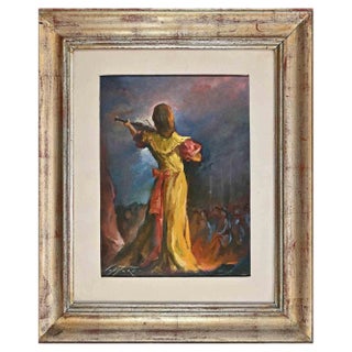 Sergio Capitani, A Violin Concert, Original Oil on Board, 1977 For Sale