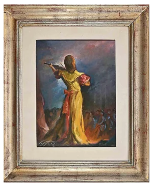 Sergio Capitani, A Violin Concert, Original Oil on Board, 1977