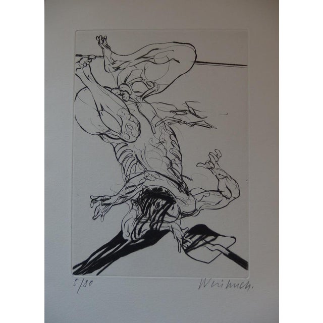 Claude Weisbuch, Nude The Fall, 1975, Engraving For Sale