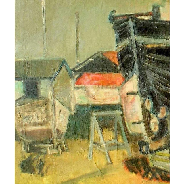 Shipyard - Oil on Canvas by Paul Guiramand - 1955 ca. 1955 ca. For Sale - Image 3 of 6