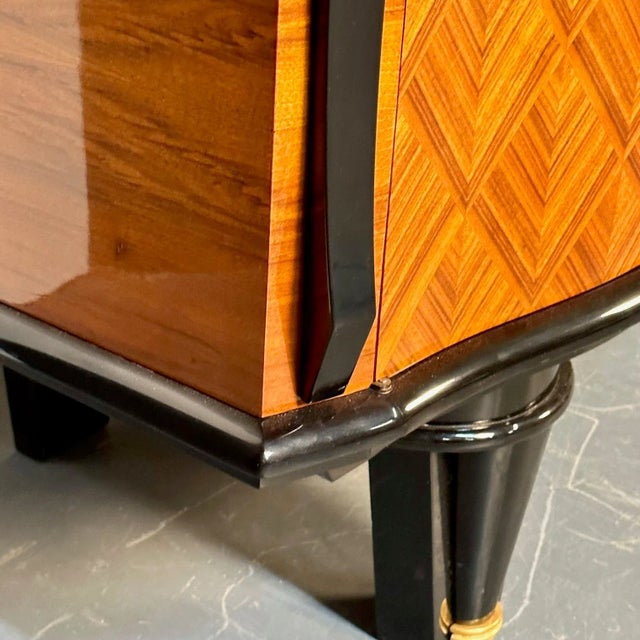 Brown French Art Deco Marquetry Sideboard, Buffet, Rosewood, Walnut, Marquetry, Palatial For Sale - Image 8 of 13